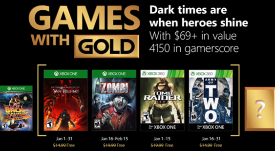 Игры для подписчиков Xbox Live Gold - январь 2018 года